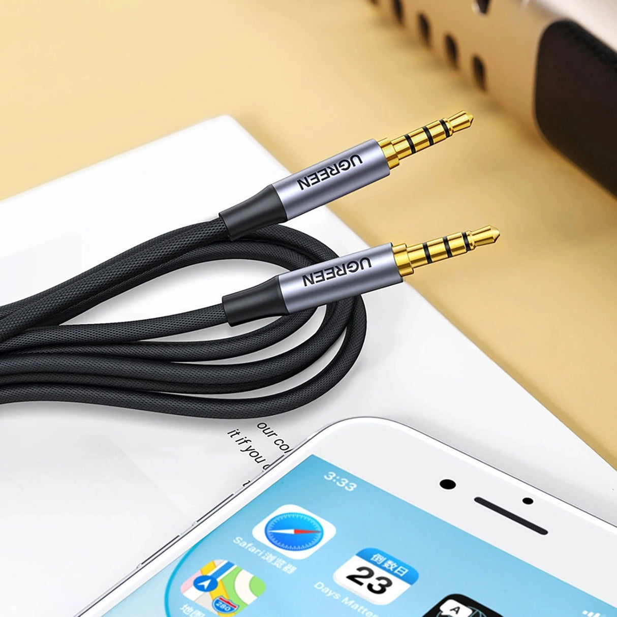 Ugreen AV183 kabel 10648 mini jack 3,5 mm / mini jack 3,5 mm 1m - grå
