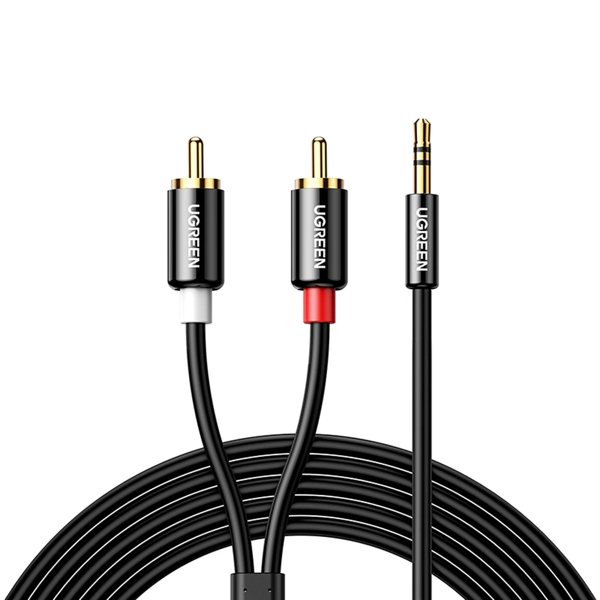 Ugreen AV116 10749 audio mini jack kabel 3,5 mm (mand) / 2RCA (mand) 1m - sort
