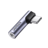 Ugreen AV154 80384 Adapter USB-C (mand) vinklet / mini jack 3,5 mm (kvinde) - grå