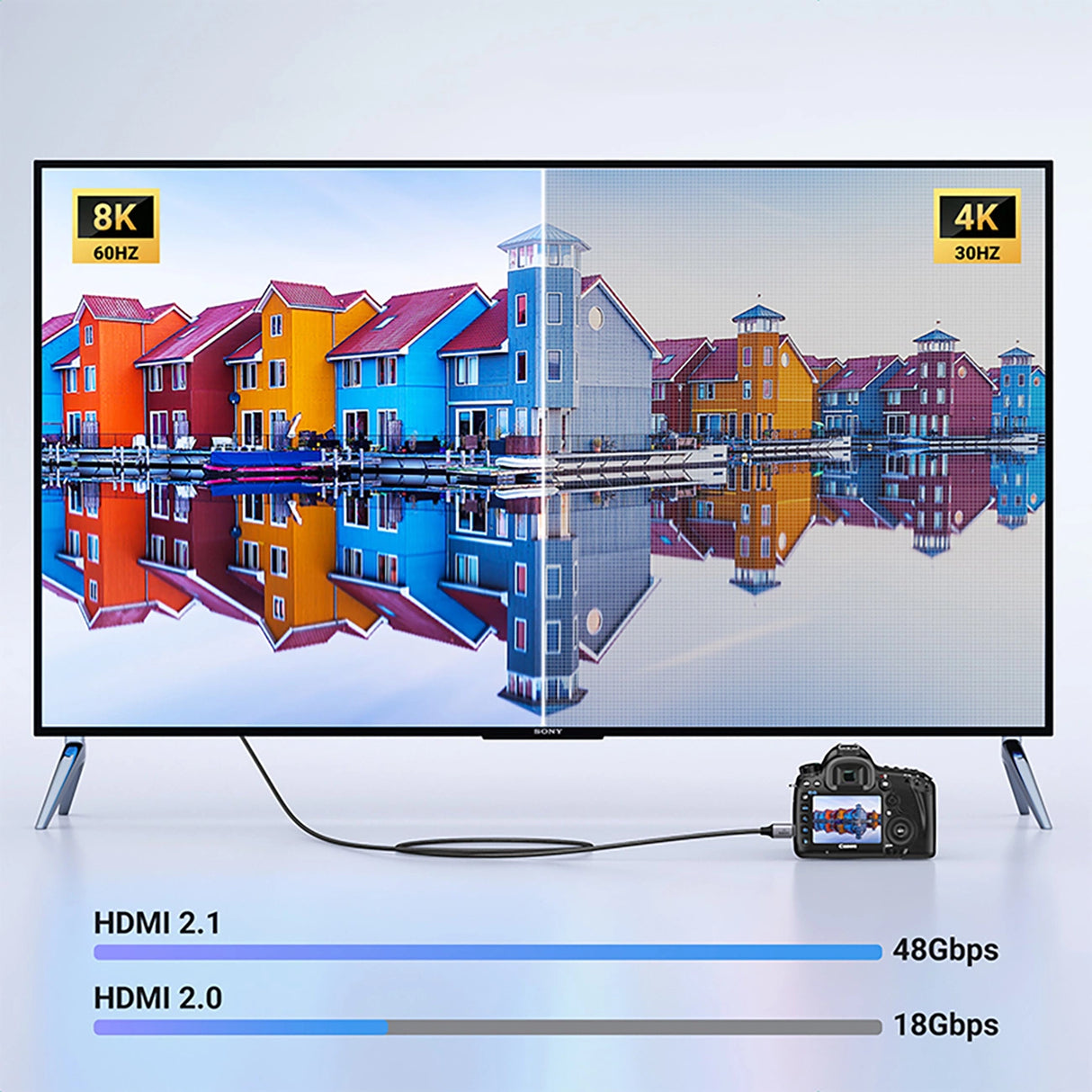 Ugreen HD163 15514 mini HDMI / HDMI 2.1 8K kabel 1m - grå