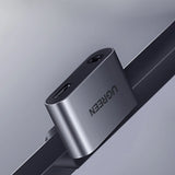 Ugreen CM193 50596 lydadapter to-port USB-C (mandlig) - mini jack 3,5 mm / USB-C (kvindelig) - grå