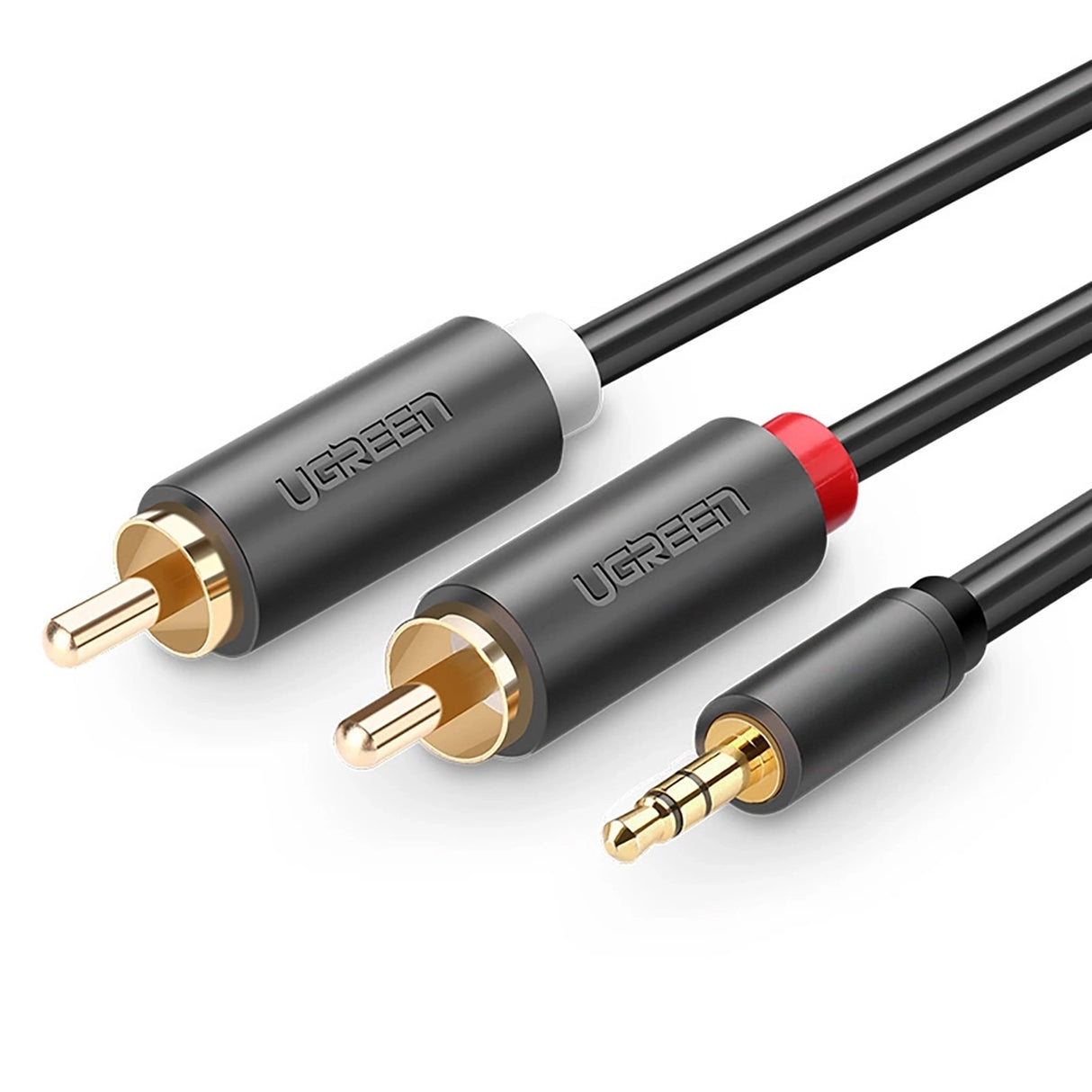 Ugreen AV102 10512 kabel 3,5 mm mini jack (mand) / 2RCA (mand) 3m - grå