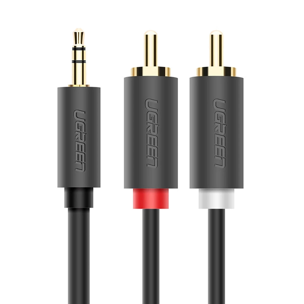 Ugreen AV102 10512 kabel 3,5 mm mini jack (mand) / 2RCA (mand) 3m - grå