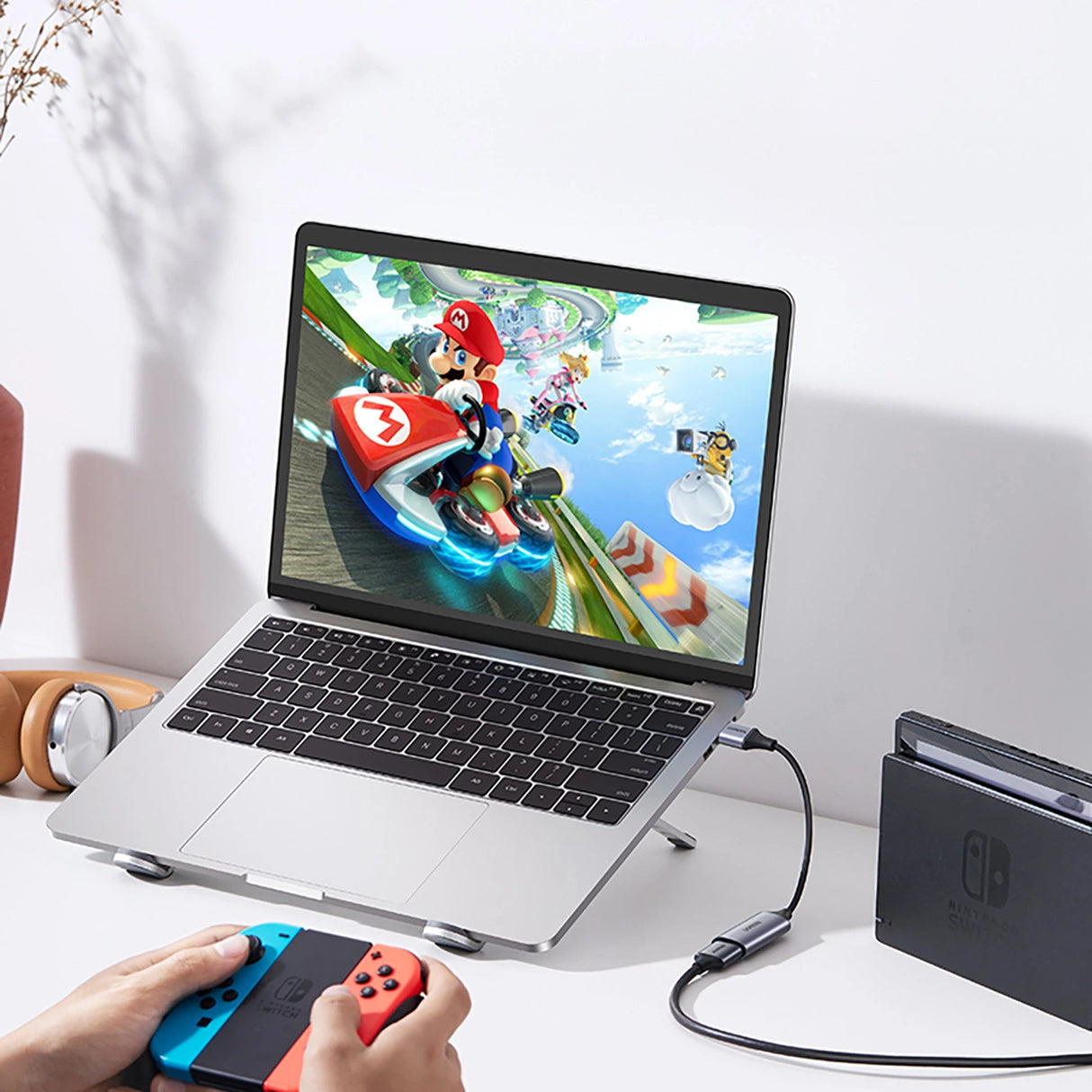 Ugreen CM489 40189 HDMI-adapter (kvindelig) - USB-A / USB-C (mandlig) - Grå