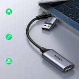 Ugreen CM489 40189 HDMI-adapter (kvindelig) - USB-A / USB-C (mandlig) - Grå