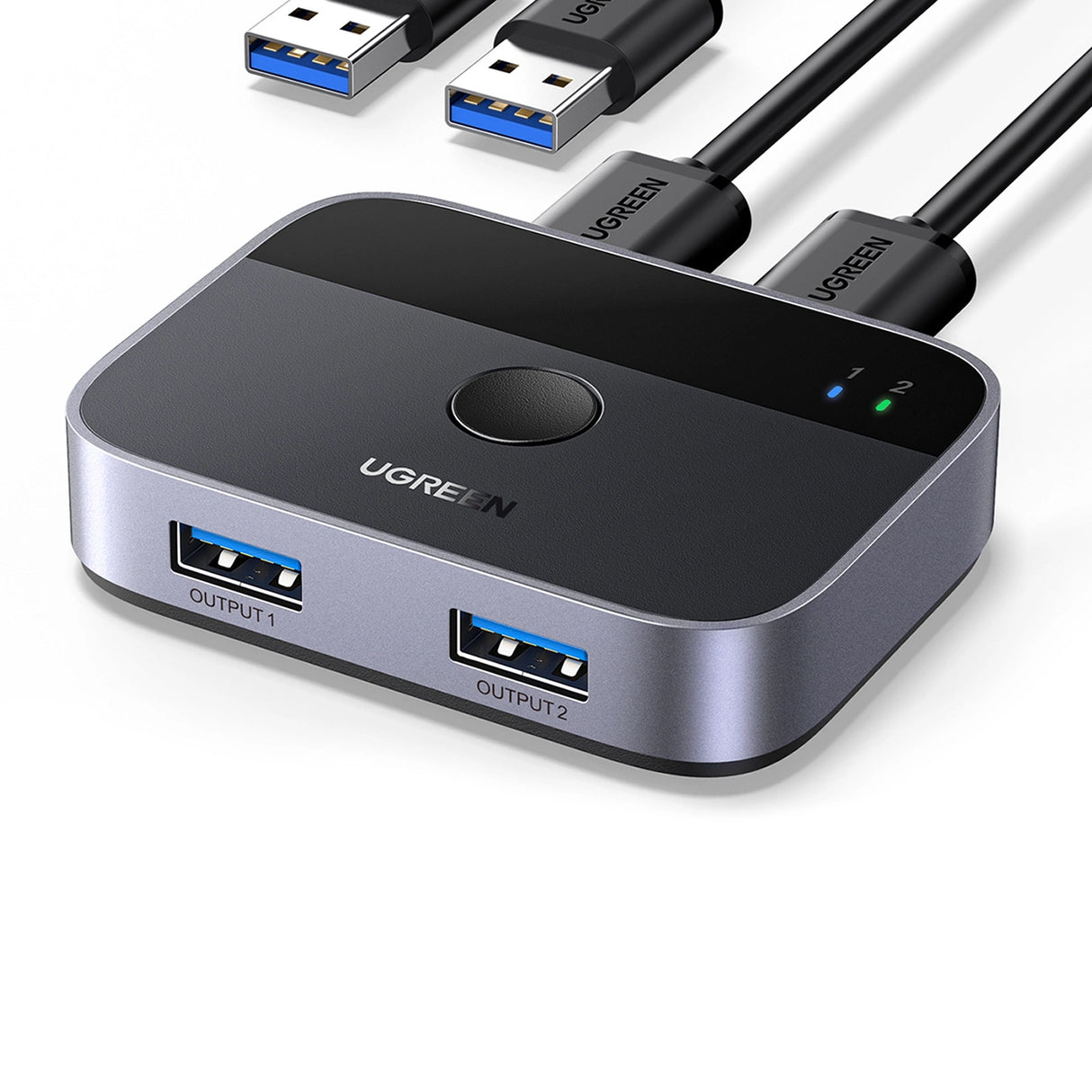 Ugreen CM757 2in1 adapter 2x USB-A 3.0 (indgang) / 2x USB-A (udgang) - grå