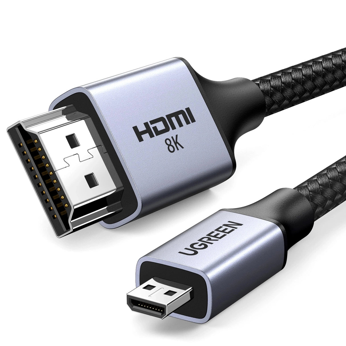 Ugreen HD164 15516 mikro HDMI / HDMI 2.1 8K kabel 1m - grå