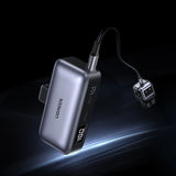 Ugreen PB503 5000mAh powerbank med USB-C-port og integreret USB-C-stik - grå