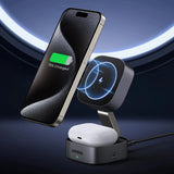 Ugreen W526 3in1 MagSafe / Qi induktiv oplader til telefon / hovedtelefoner med USB-C-port - sort