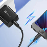 Grøn US289 60134 mikro USB / USB-A-kabel 0,25 m - sort