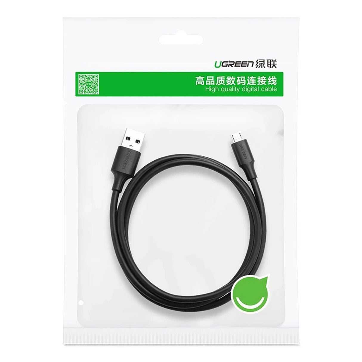 Grøn US289 60135 mikro USB / USB-A kabel 0,5 m - sort