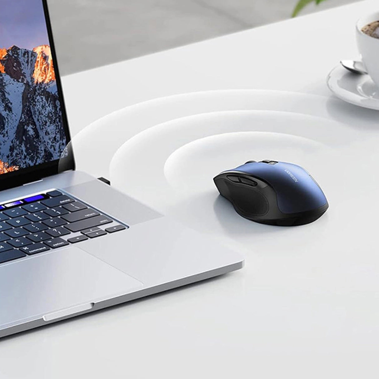 Ugreen MU006 optisk trådløs USB-mus 2,4 GHz 4000 DPI - blå