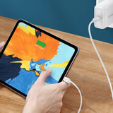 Grøn US264 60518 USB-C / USB-C PD QC AFC-kabel 1m - hvid