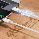 Grøn US264 60518 USB-C / USB-C PD QC AFC-kabel 1m - hvid