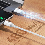 Grøn US264 60518 USB-C / USB-C PD QC AFC-kabel 1m - hvid