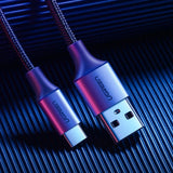 Ugreen US288 60124 USB-A / USB-C QC 3.0 3A Kabel 0,25m - Grå