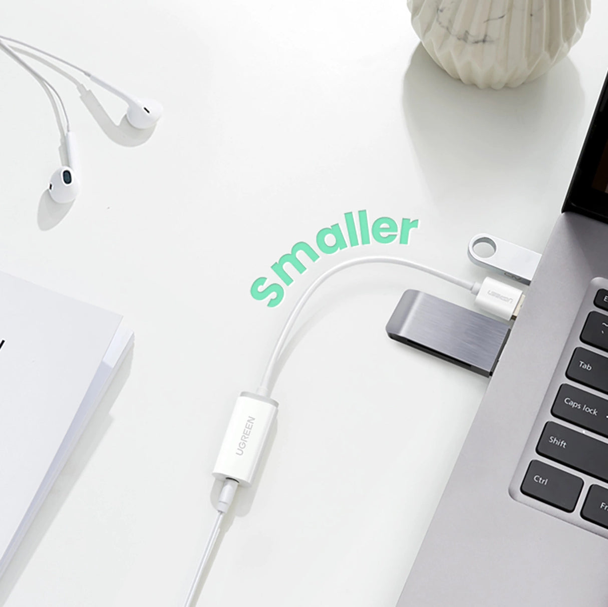 Ugreen US288 60133 USB-A / USB-C QC 3.0 3A 2m Kabel - hvid