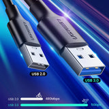 Ugreen US184 20881 USB-A 3.0 / USB-C 3A kabel 0,5 m - sort