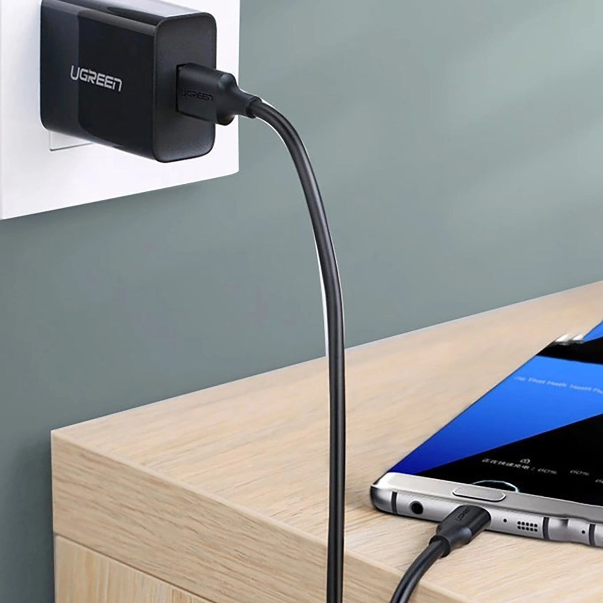 Ugreen US184 20881 USB-A 3.0 / USB-C 3A kabel 0,5 m - sort
