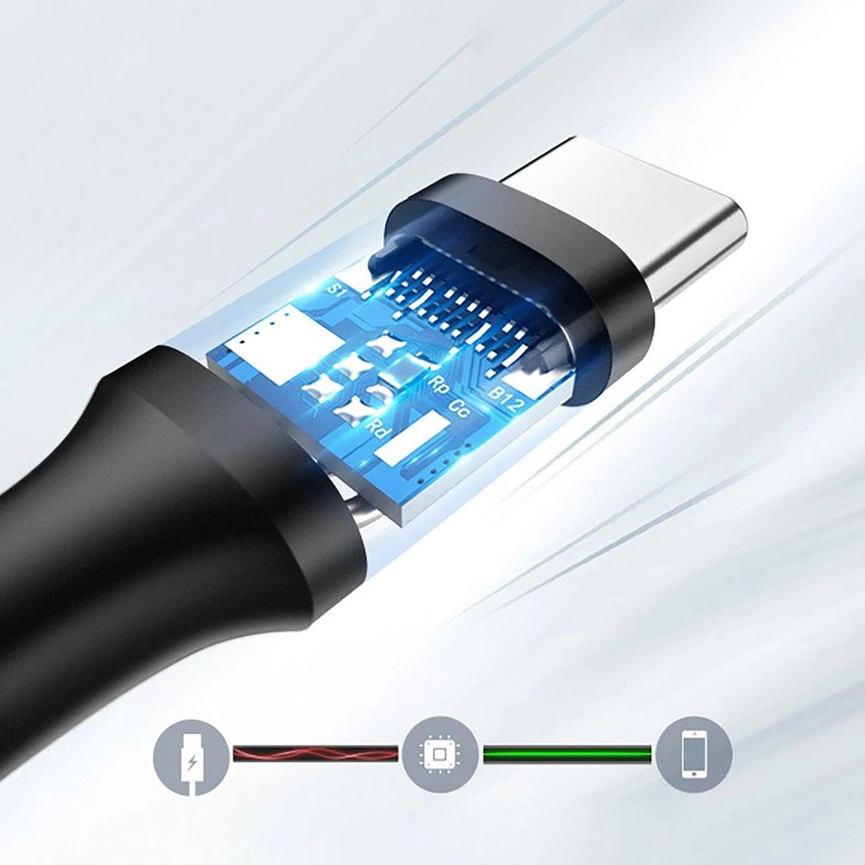 Ugreen US184 20881 USB-A 3.0 / USB-C 3A kabel 0,5 m - sort