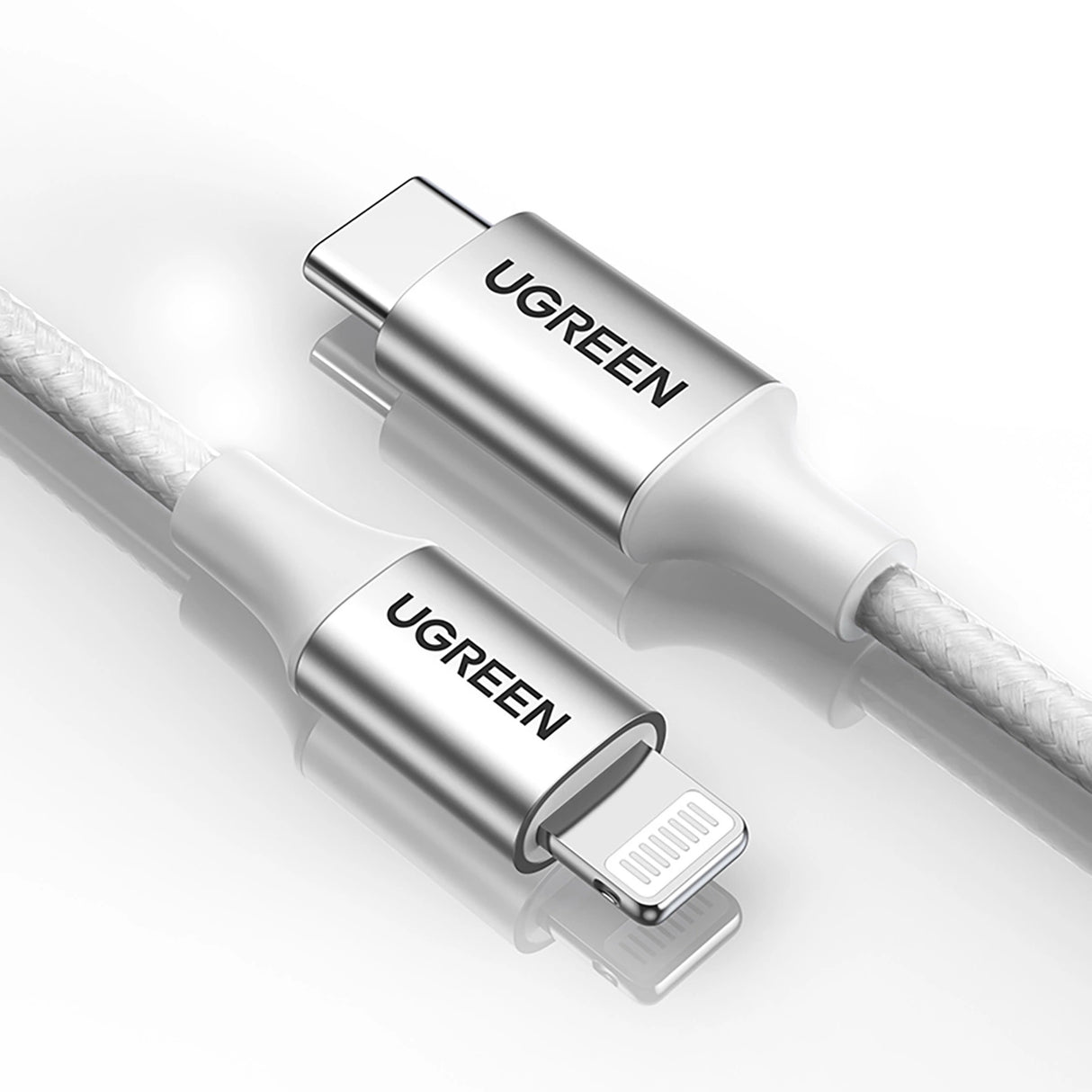Ugreen US304 70523 USB-C / Lightning MFi kabel 1m - sølv