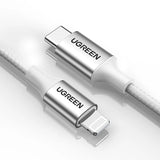Ugreen US304 70523 USB-C / Lightning MFi kabel 1m - sølv