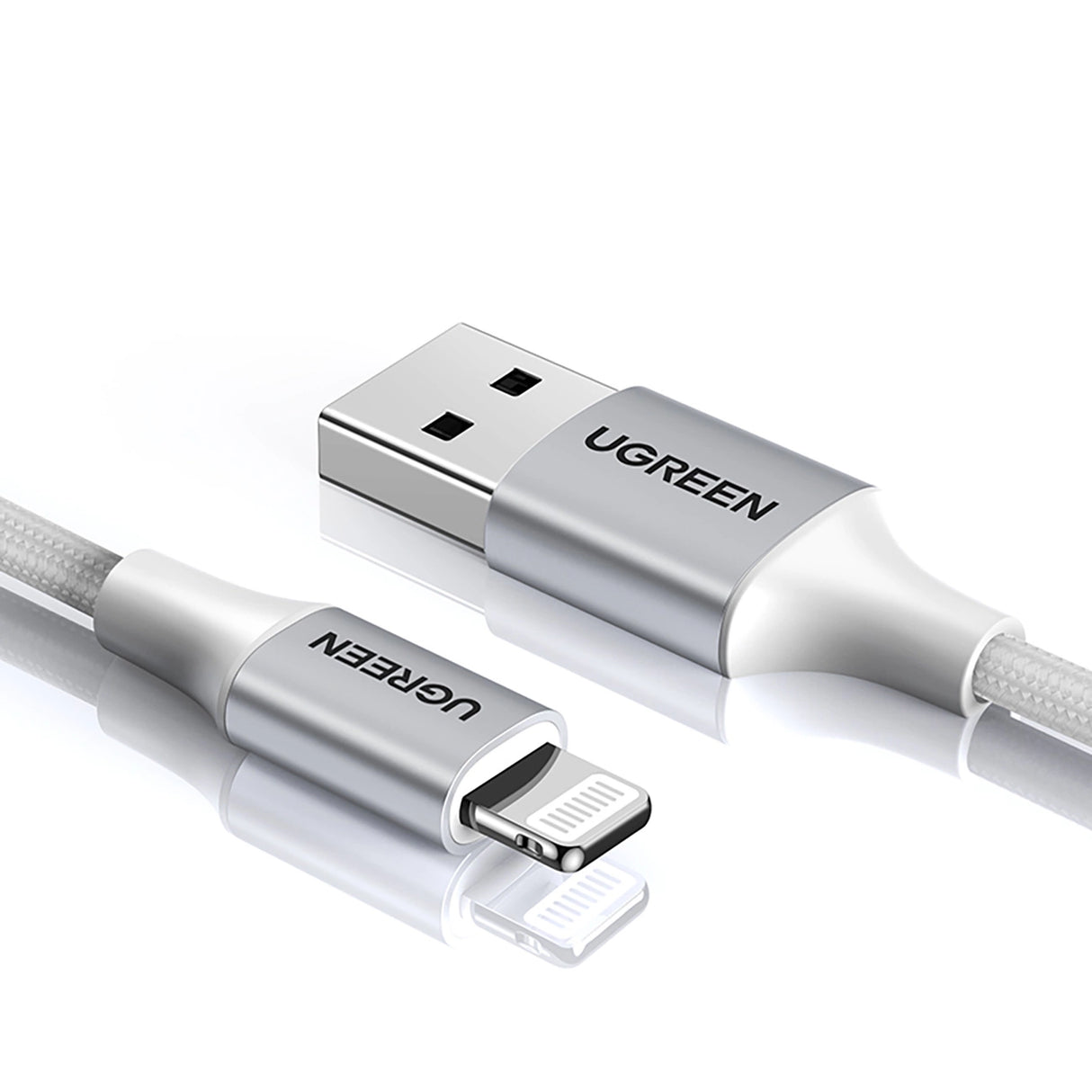 Ugreen US199 60163 USB-A / Lightning MFi kabel 2m - sølv