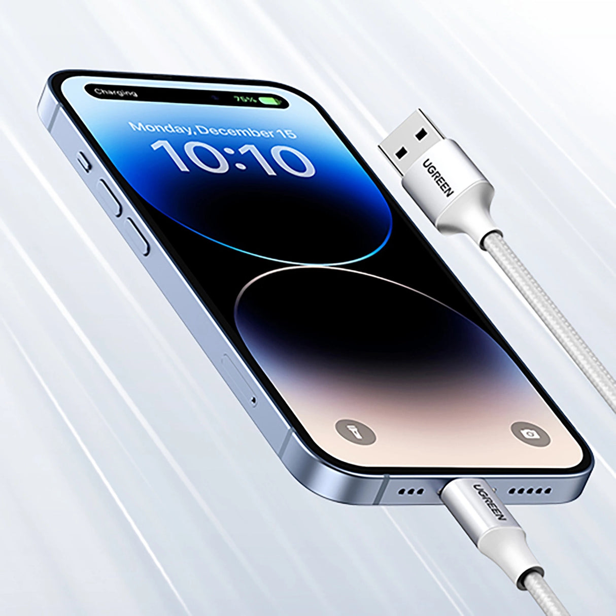 Ugreen US199 60163 USB-A / Lightning MFi kabel 2m - sølv