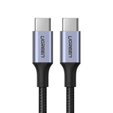 Ugreen US316 70428 USB-C - USB-C PD QC FCP-kabel 100W 5A 480Mb/s 1,5m - Grå