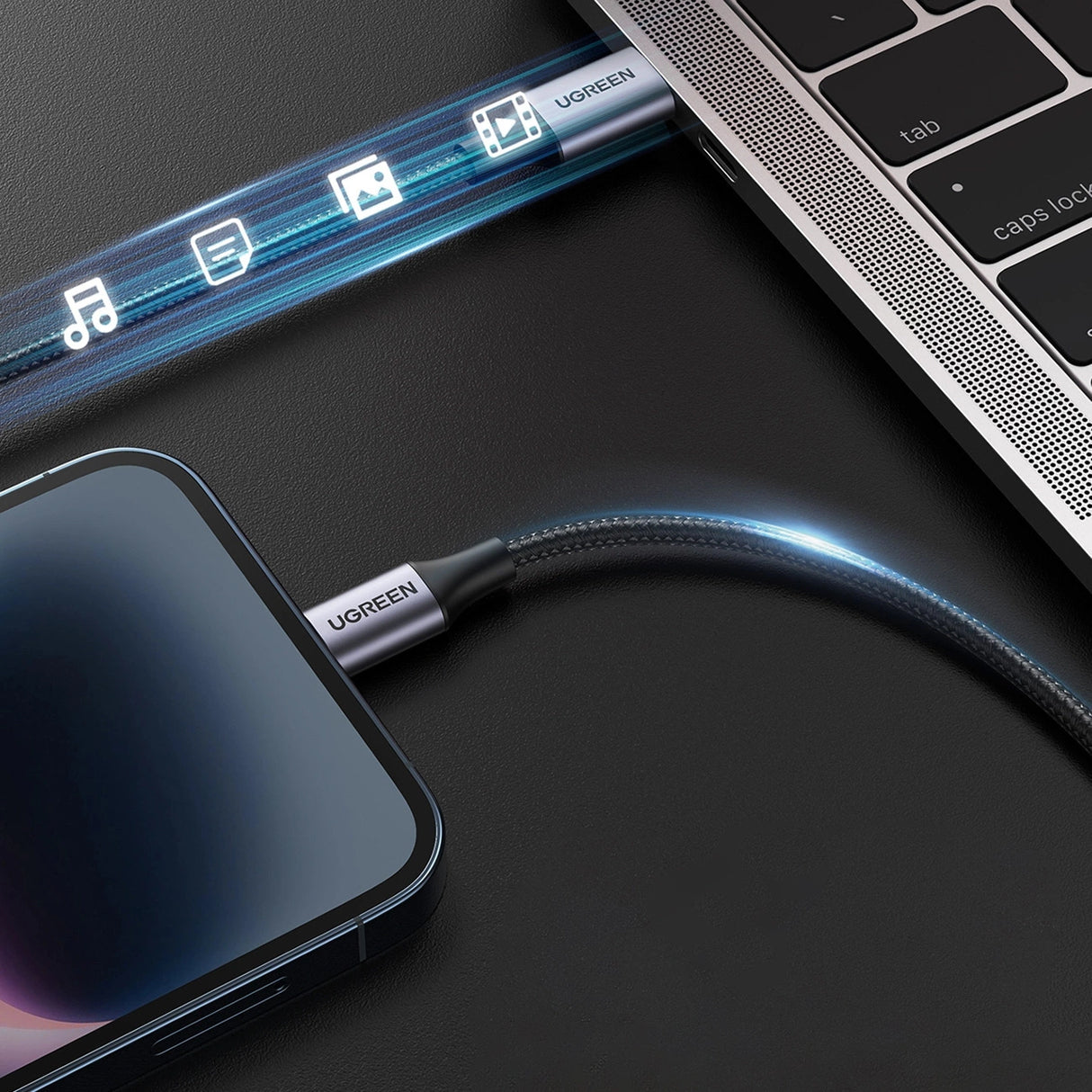 Ugreen US304 60759 Lightning - USB-C 2.0 MFi Kabel 1m - Grå