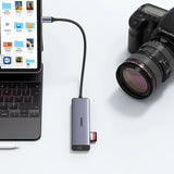 Ugreen CM512 90568 USB-C Adapter - 2x USB-A 3.0 / HDMI / RJ45 / SD og TF Card Reader / USB-C PD 100W - Grå