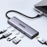 HUB Ugreen CM511 15597 5in1 USB-C - USB-C PD / HDMI / 3x USB-A 3.0 - grå