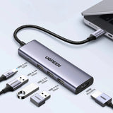 HUB Ugreen CM511 15597 5in1 USB-C - USB-C PD / HDMI / 3x USB-A 3.0 - grå
