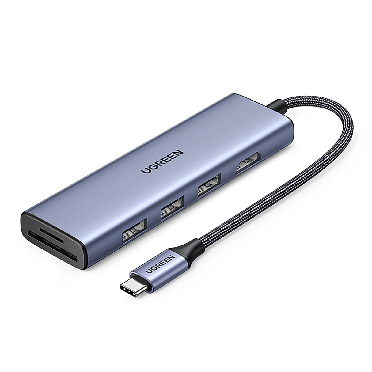 HUB Ugreen CM511 20956A 6in1 USB-C - HDMI / 3x USB-A 3.0 / SD/TF-kortlæser - grå