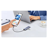 HUB Ugreen CM511 20956A 6in1 USB-C - HDMI / 3x USB-A 3.0 / SD/TF-kortlæser - grå