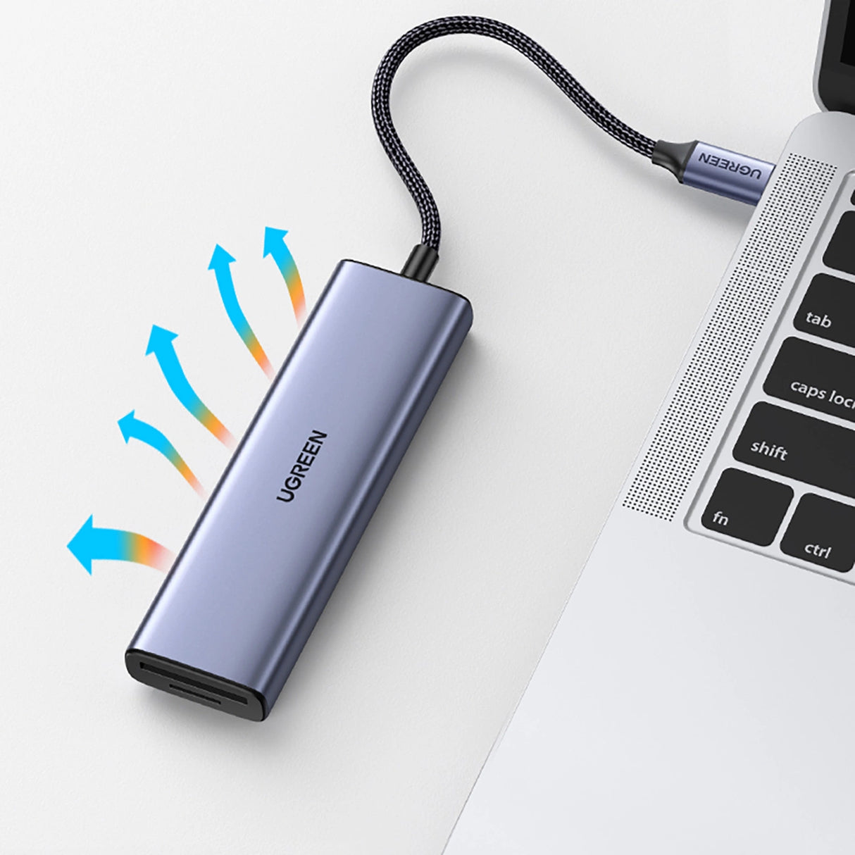 HUB Ugreen CM511 20956A 6in1 USB-C - HDMI / 3x USB-A 3.0 / SD/TF-kortlæser - grå