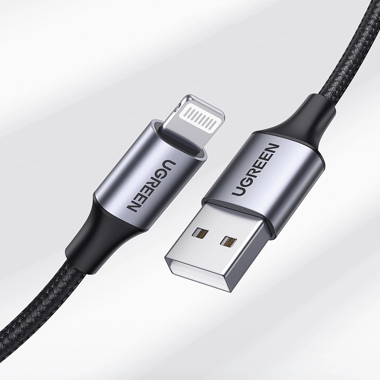 Ugreen US199 60157 USB-A / Lightning MFi-kabel 1,5 m - sort