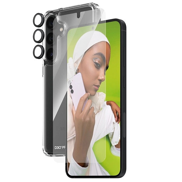 PanzerGlass Bundle 3in1 sæt gennemsigtigt etui + folie + kameraomslag til Samsung Galaxy S24+