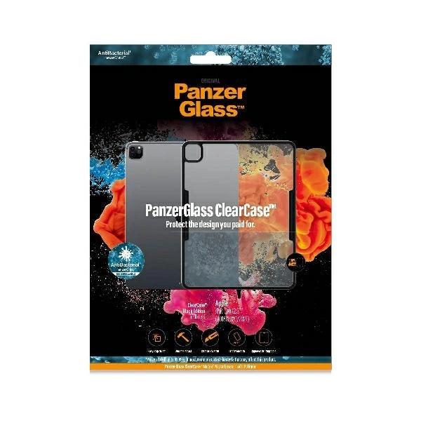 PanzerGlass ClearCase antibakteriel beholder til iPad Pro 12.9" 2018 / 2020 / 2021 - gennemsigtig og sort
