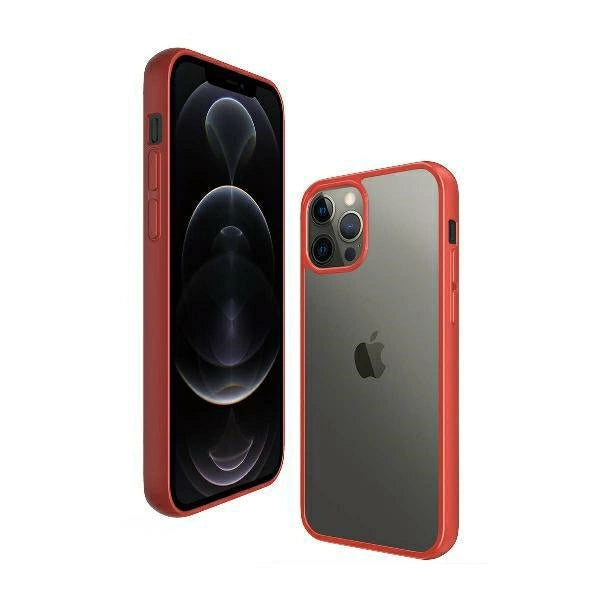 PanzerGlass ClearCase til iPhone 12 Pro Max - gennemsigtig og rød
