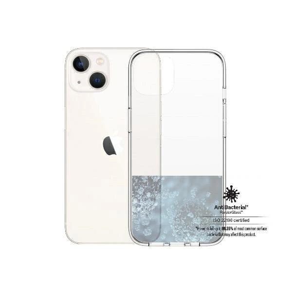 PanzerGlass ClearCase antibakteriel beholder med Military Grade certifikat til iPhone 13 / 14 / 15 - gennemsigtig