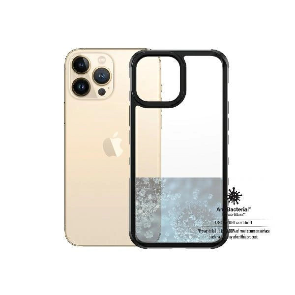PanzerGlass ClearCase antibakteriel Military Grade certificeret sag til iPhone 13 Pro Max - gennemsigtig og sort
