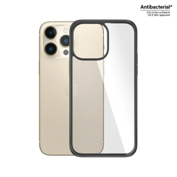 PanzerGlass ClearCase antibakterielt fodtøj til iPhone 14 Pro Max - gennemsigtigt og sort