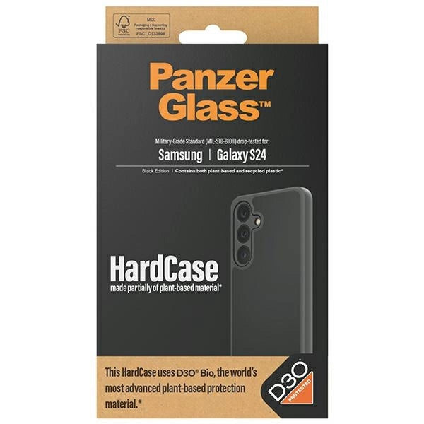 PanzerGlass HardCase med D3O® Bio og Military Grade Certification til Samsung Galaxy S24 - Transparent og sort