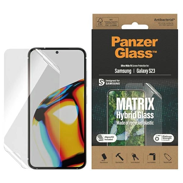 PanzerGlass Matrix hybridglas med positioner til Samsung Galaxy S23