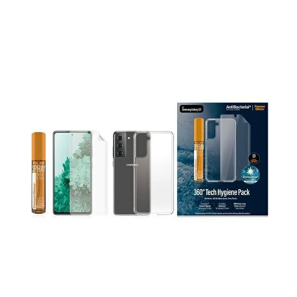 PanzerGlass Protection Set til Samsung Galaxy S21 TPU Film + ClearCase + Rengøringsvæske 30ml