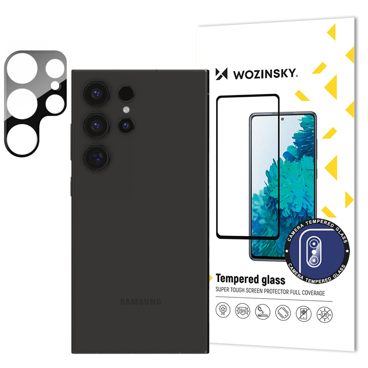 9H hærdet glas til Wozinsky Full Camera Glass til Samsung Galaxy S24 Ultra