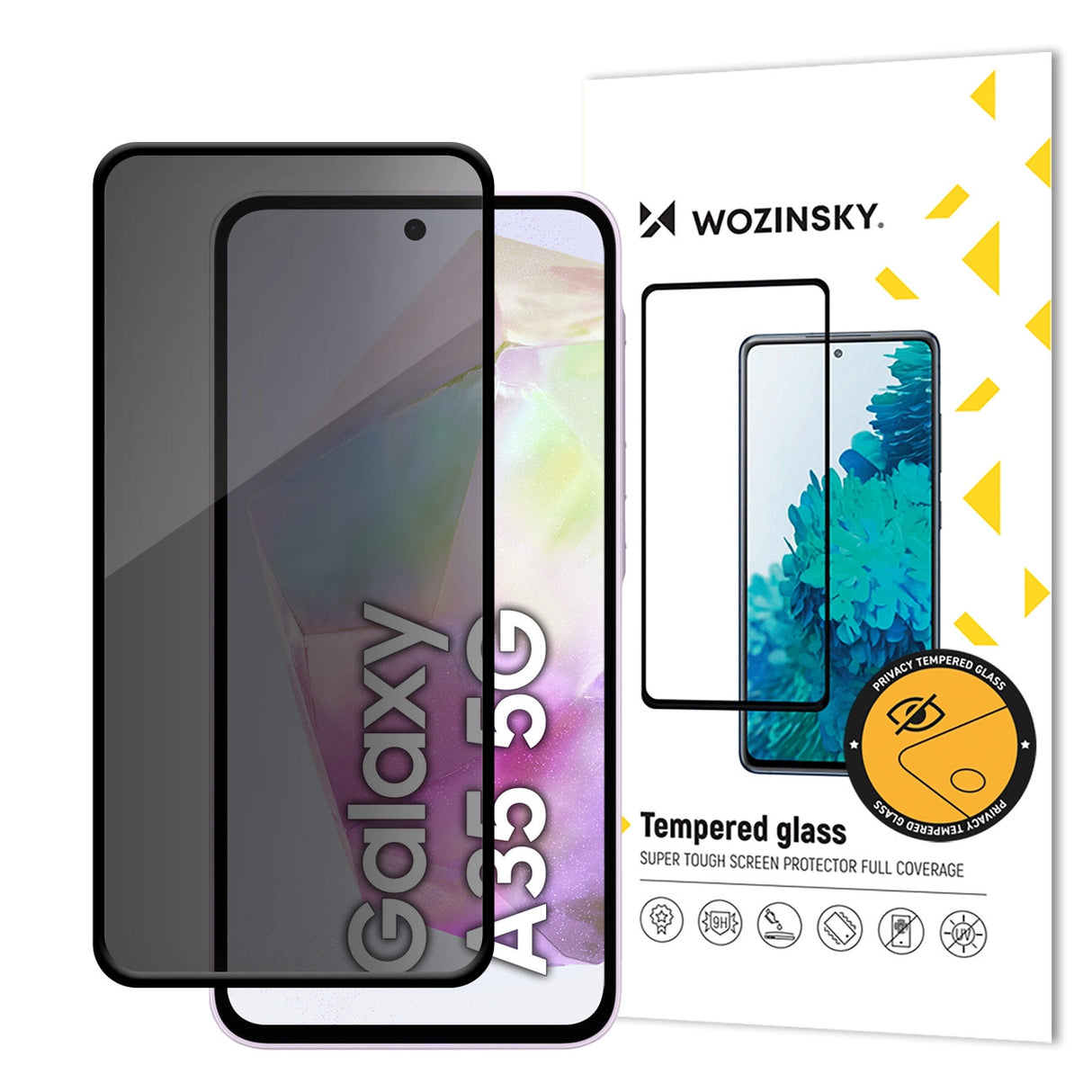 Wozinsky Privacy Glass Temperet glas Privacy med anti-spion filter til Samsung Galaxy A35