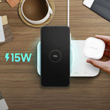 Samsung Wireless Charger Duo EP-P5400TWEGEU induktiv oplader 15W - hvid + netoplader + kabel