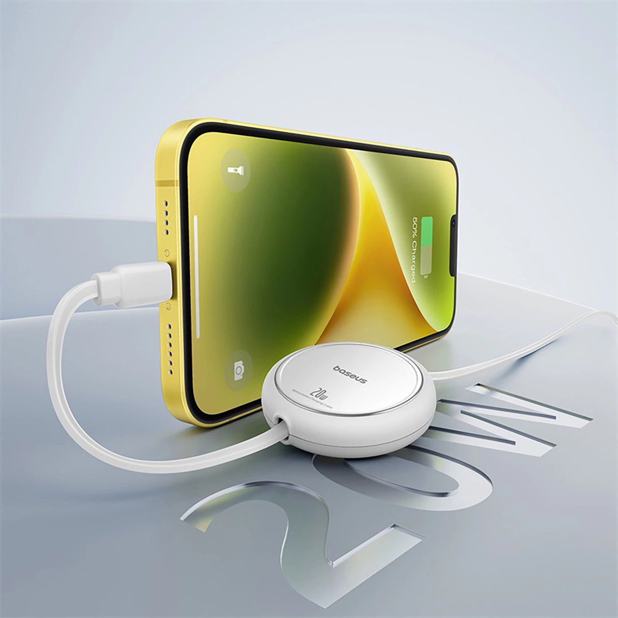 Baseus Free2Pull Kabel Retractable USB-C / Lightning 20W 1m - Hvid